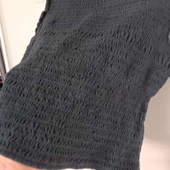 French Connection Black Smocked Ruffle-Edge Tank Top - Picture 6 of 9